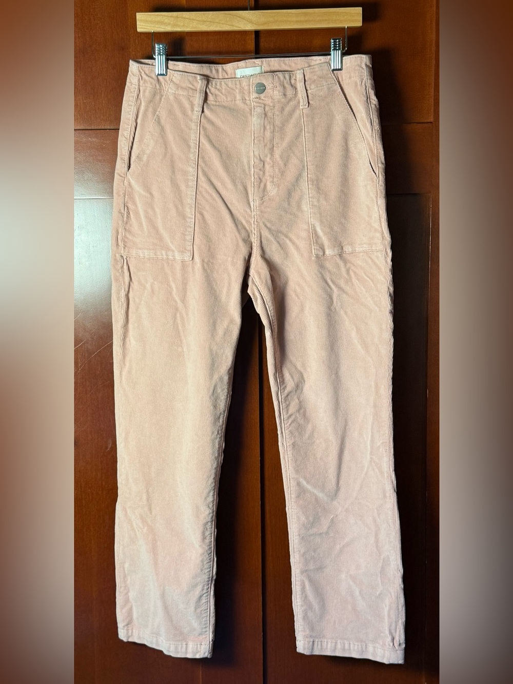 Driftwood “Palmer” High Rise Straight Leg Corduroy Pants Dusty Rose Size 29